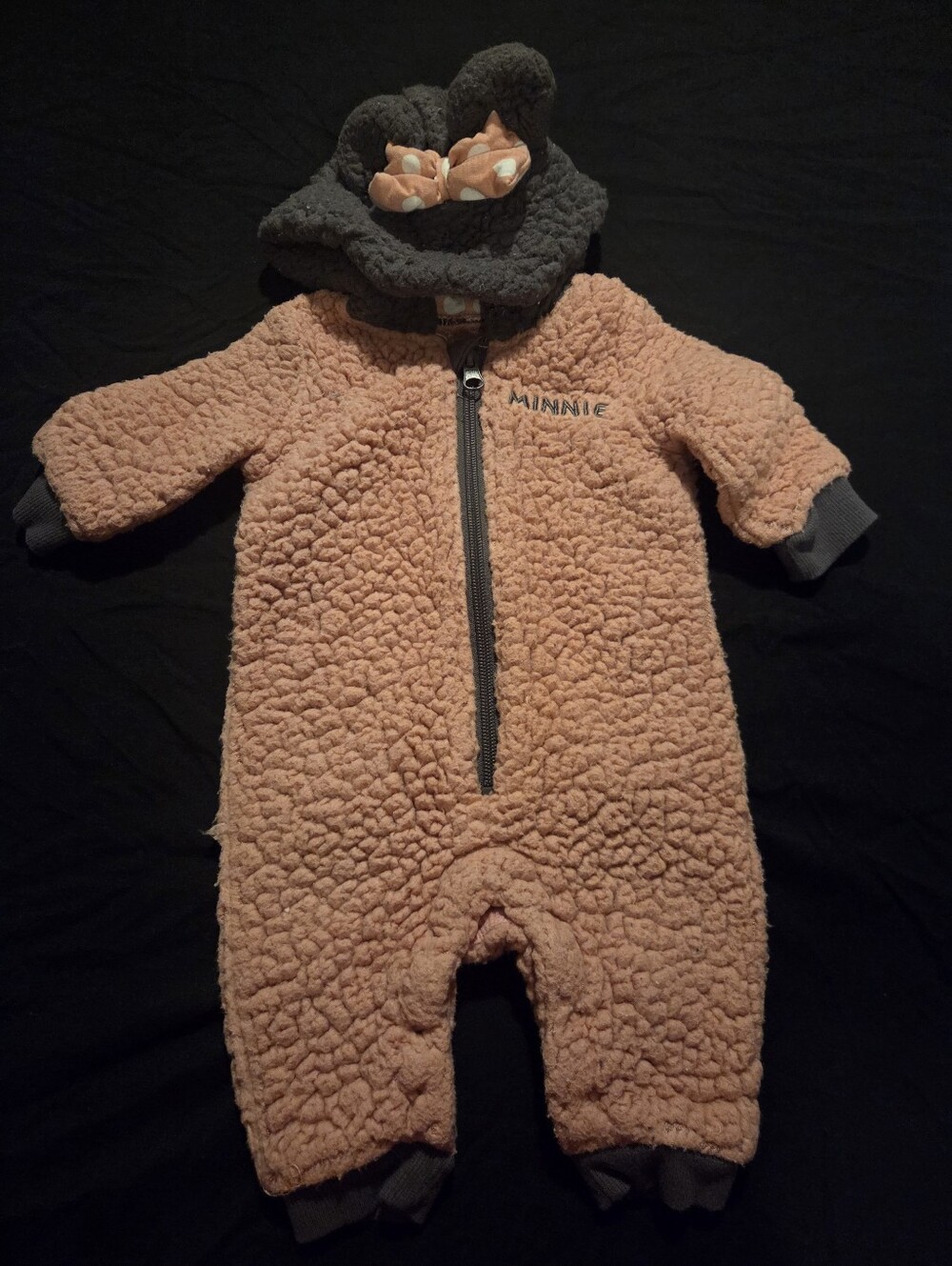 Disney Pink One-Piece with Gray Hood